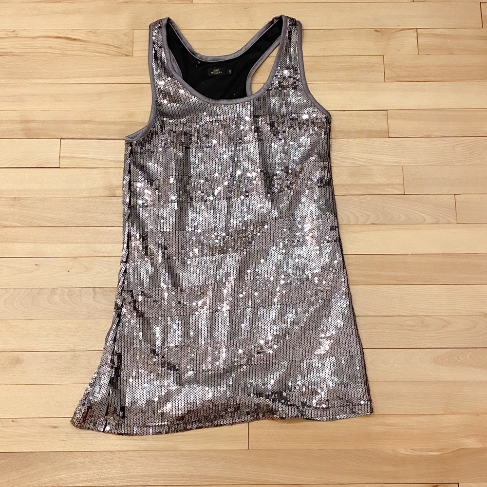 Sequin tank dress - alternating stripes